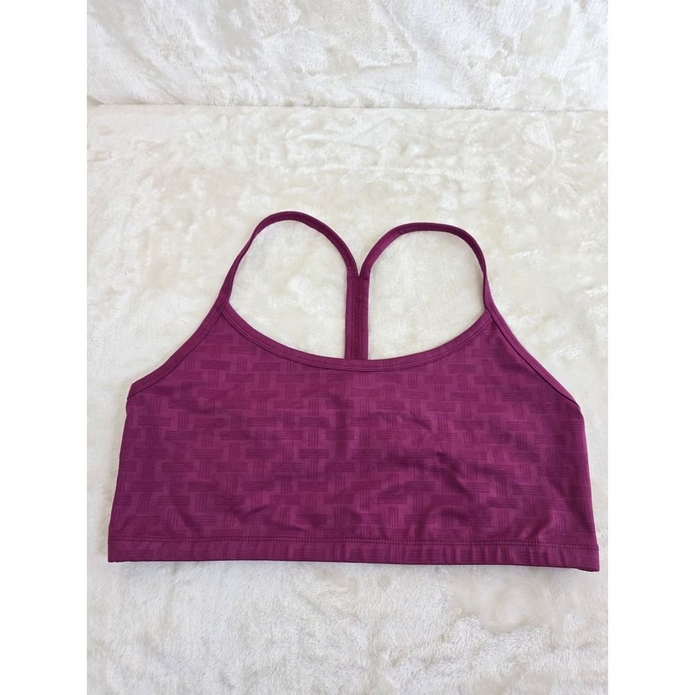 Terez New York Womens XL Sports Bra Plum Purple Basketweave Jacquard Racerback